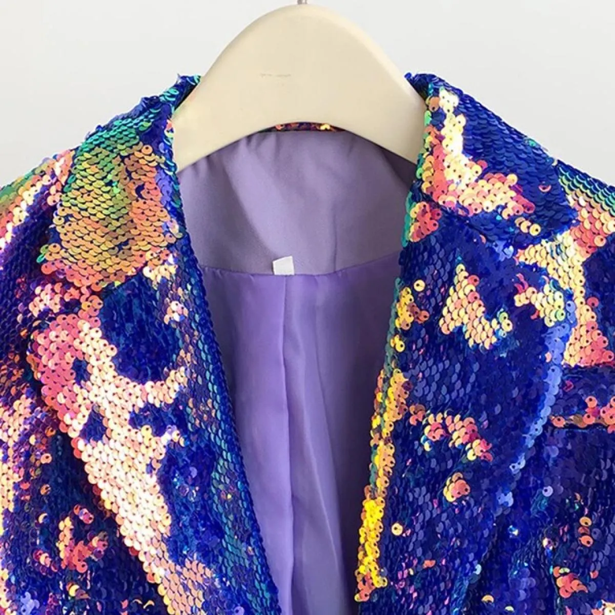 High Street Newest 2023 Fashion Designer Jacket Giacca da donna lunga casual in velluto multicolore con paillettes che cambia co