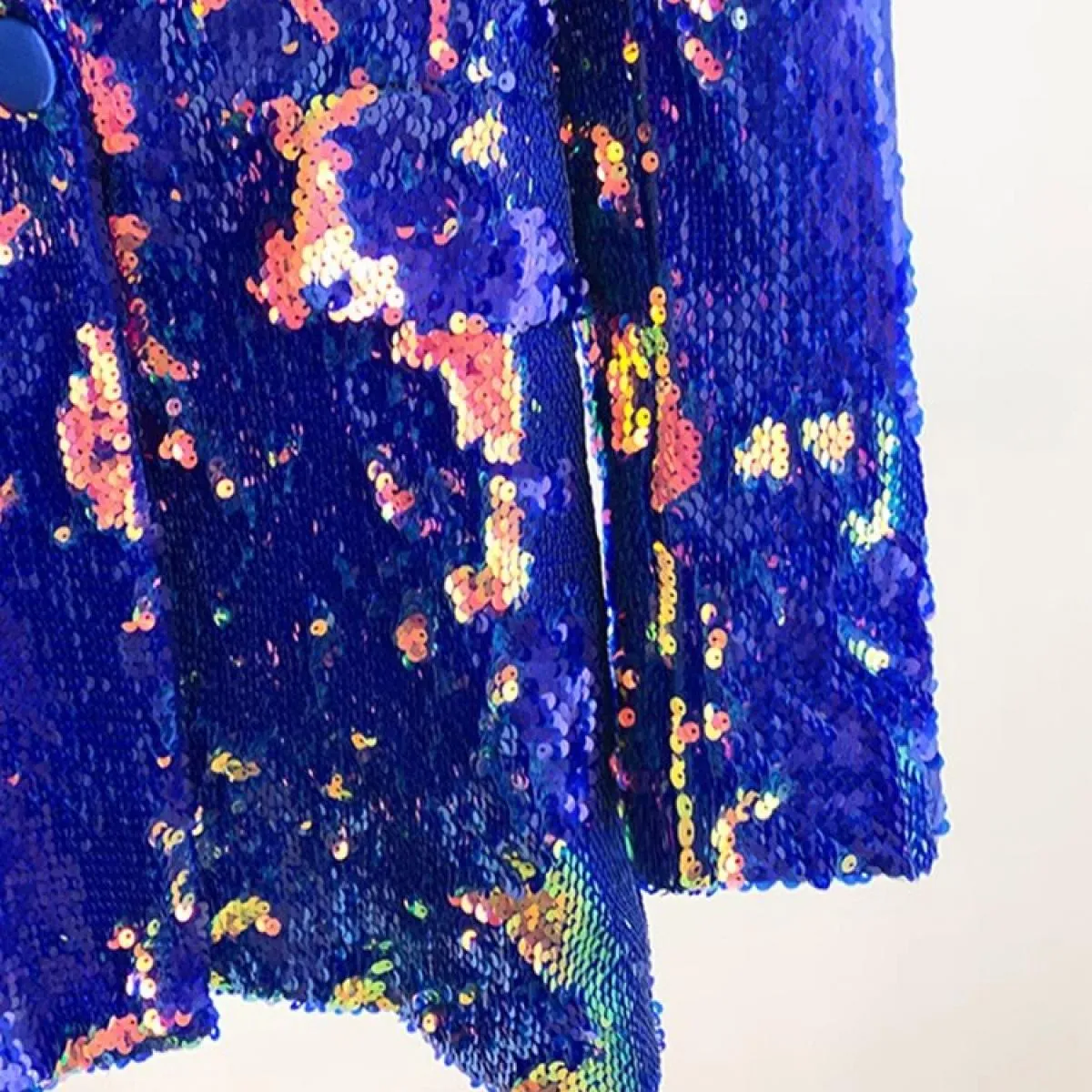 High Street Newest 2023 Fashion Designer Jacket Giacca da donna lunga casual in velluto multicolore con paillettes che cambia co