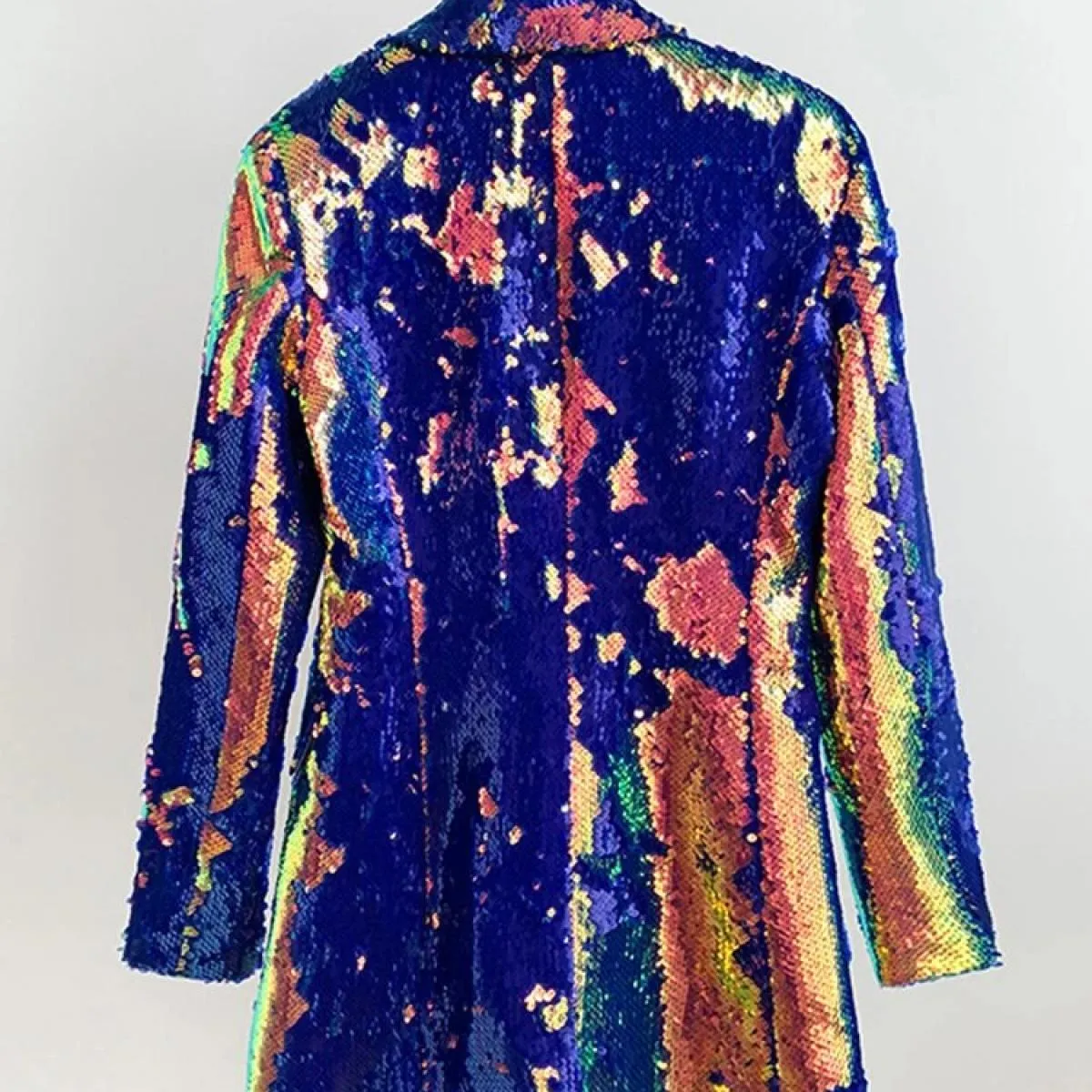 High Street Newest 2023 Fashion Designer Jacket Giacca da donna lunga casual in velluto multicolore con paillettes che cambia co