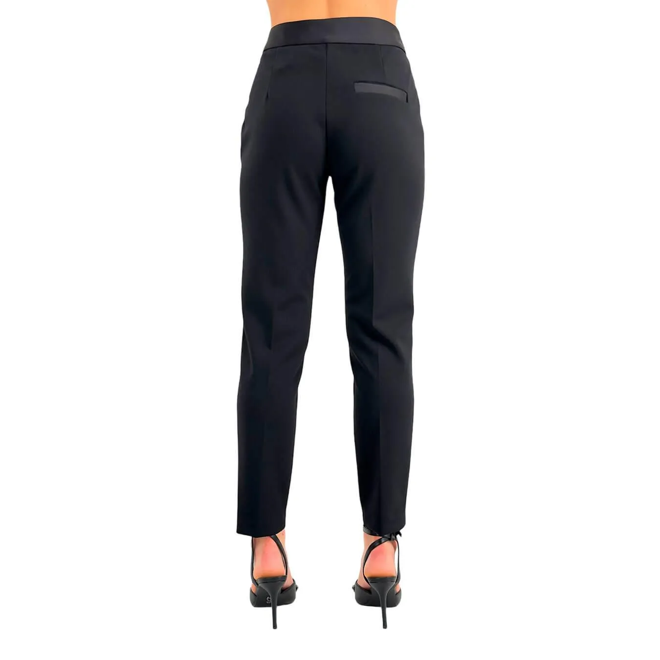 Imperial Pantaloni Donna, Modello alla Caviglia, Fascia Raso, Nero