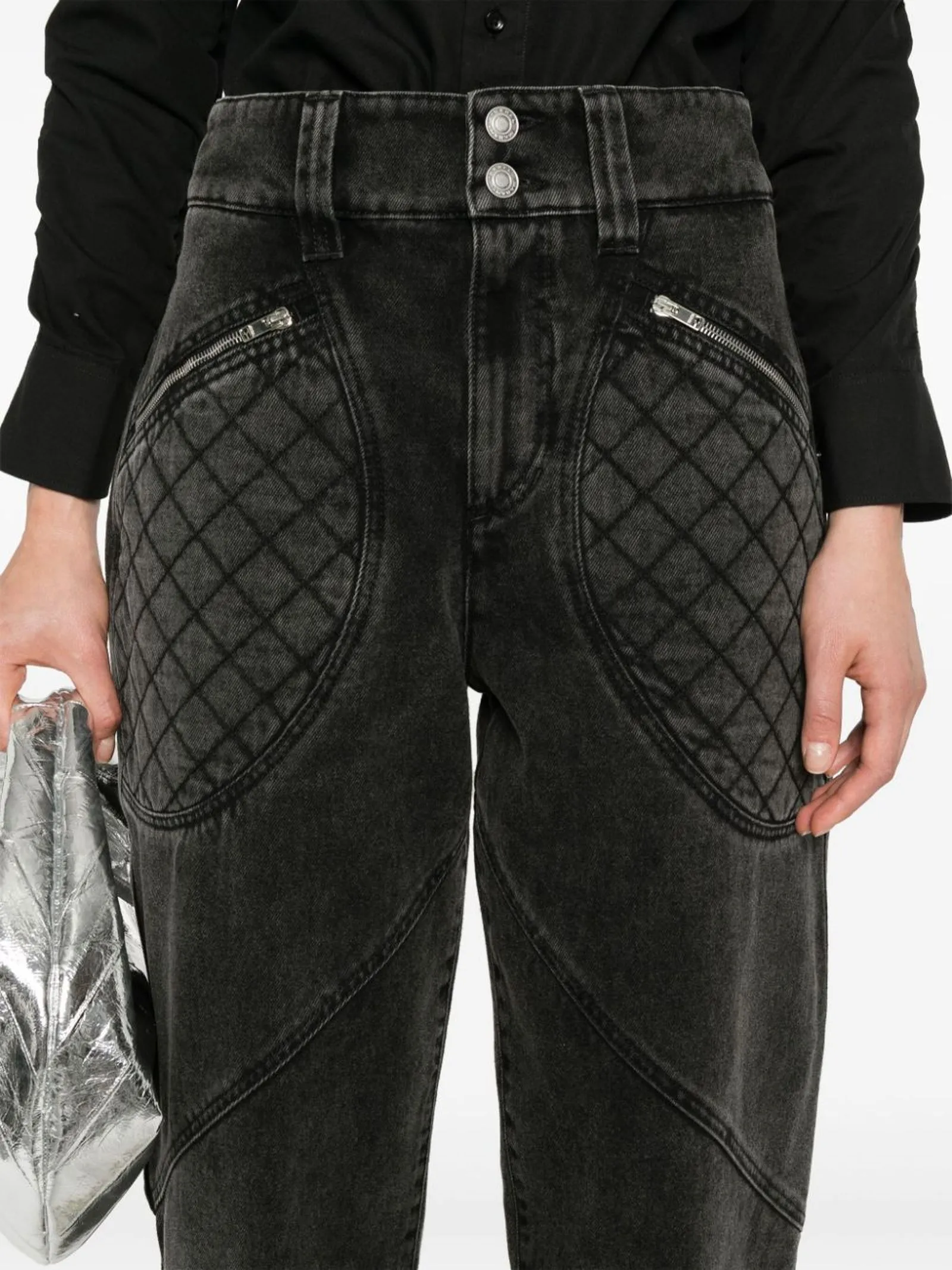 ISABEL MARANT Abbigliamento,Jeans Jeans Catarina in cotone grigio scuro 