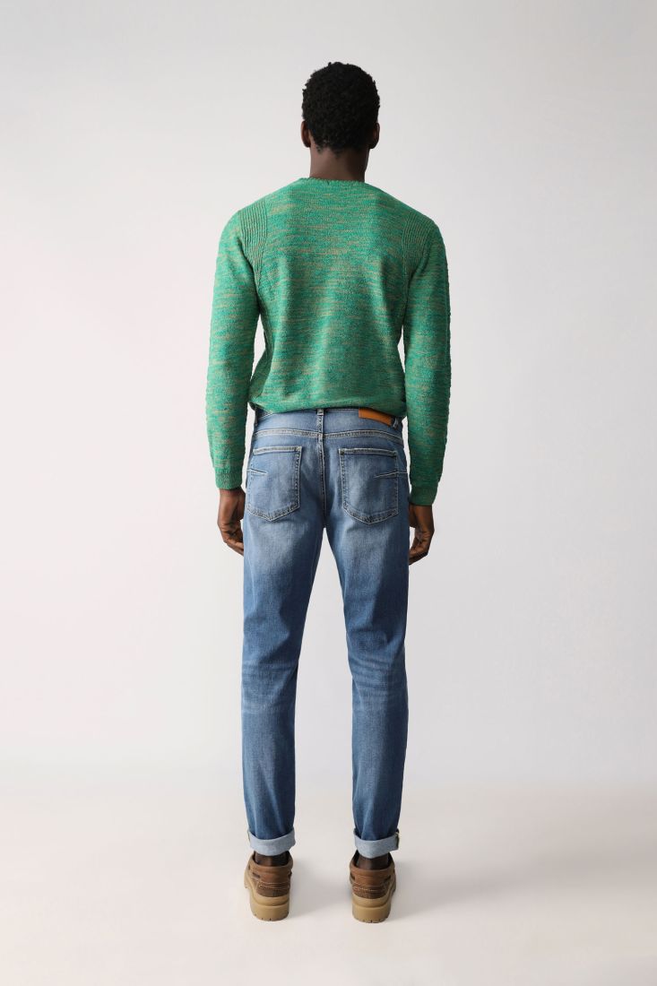 Jeans skinny effetto délavé con cinque tasche