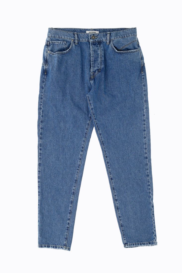 Jeans slim-fit cropped in cotone con cinque tasche