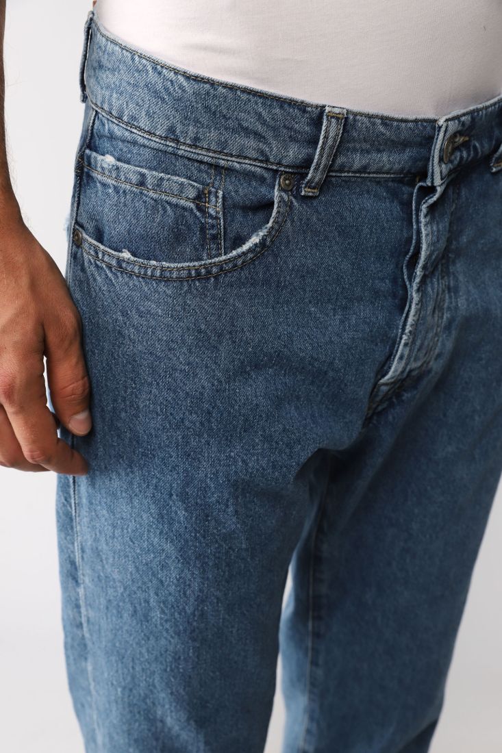 Jeans slim-fit cropped in cotone con cinque tasche