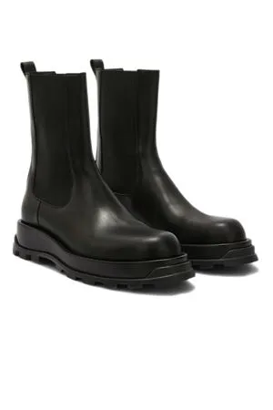 JIL SANDER Calzature,Stivali Stivaletti in pelle nero 