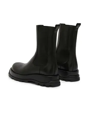 JIL SANDER Calzature,Stivali Stivaletti in pelle nero 