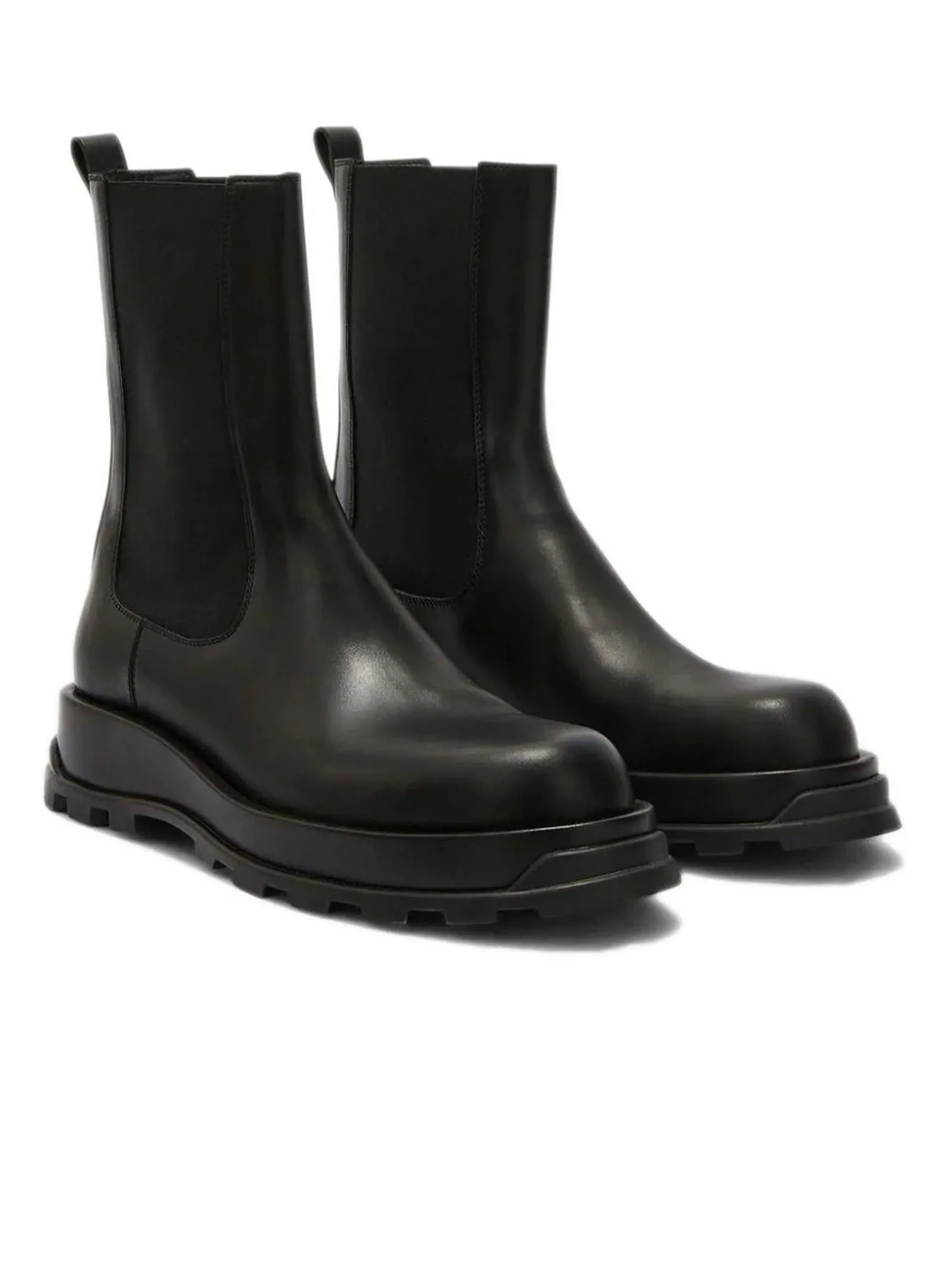 JIL SANDER Calzature,Stivali Stivaletti in pelle nero 