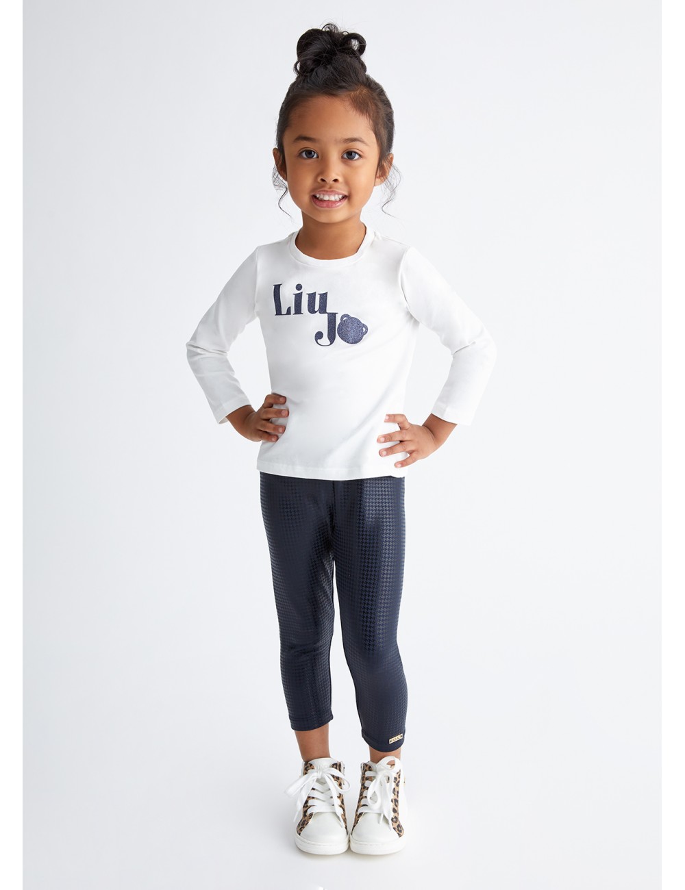 KF3014 Q9436 PANTALONE IN JERSEY LUCIDO LIU JO GIRL BAMBINA PANTALONI KIDS