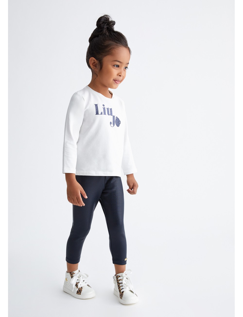 KF3014 Q9436 PANTALONE IN JERSEY LUCIDO LIU JO GIRL BAMBINA PANTALONI KIDS