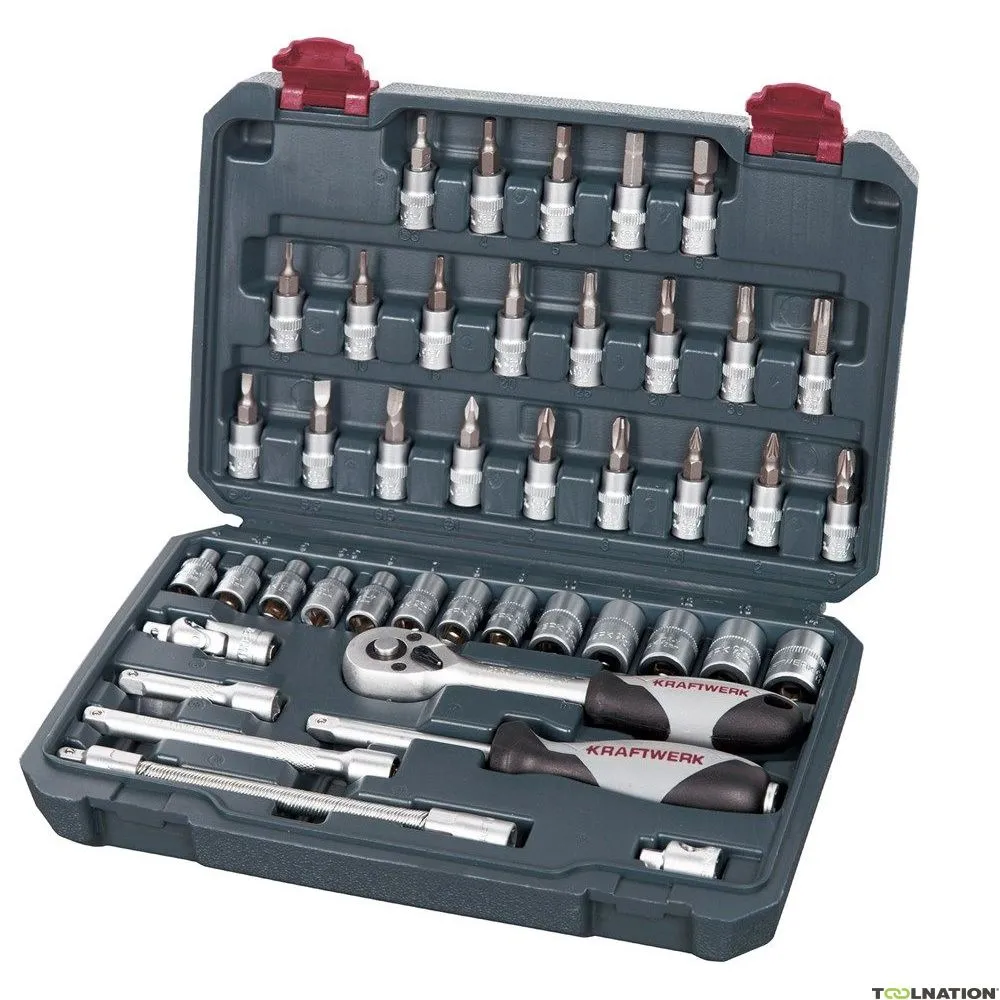 Kraftwerk 204.101.000 Set di bussole con cricchetto 1/4" 42 pezzi