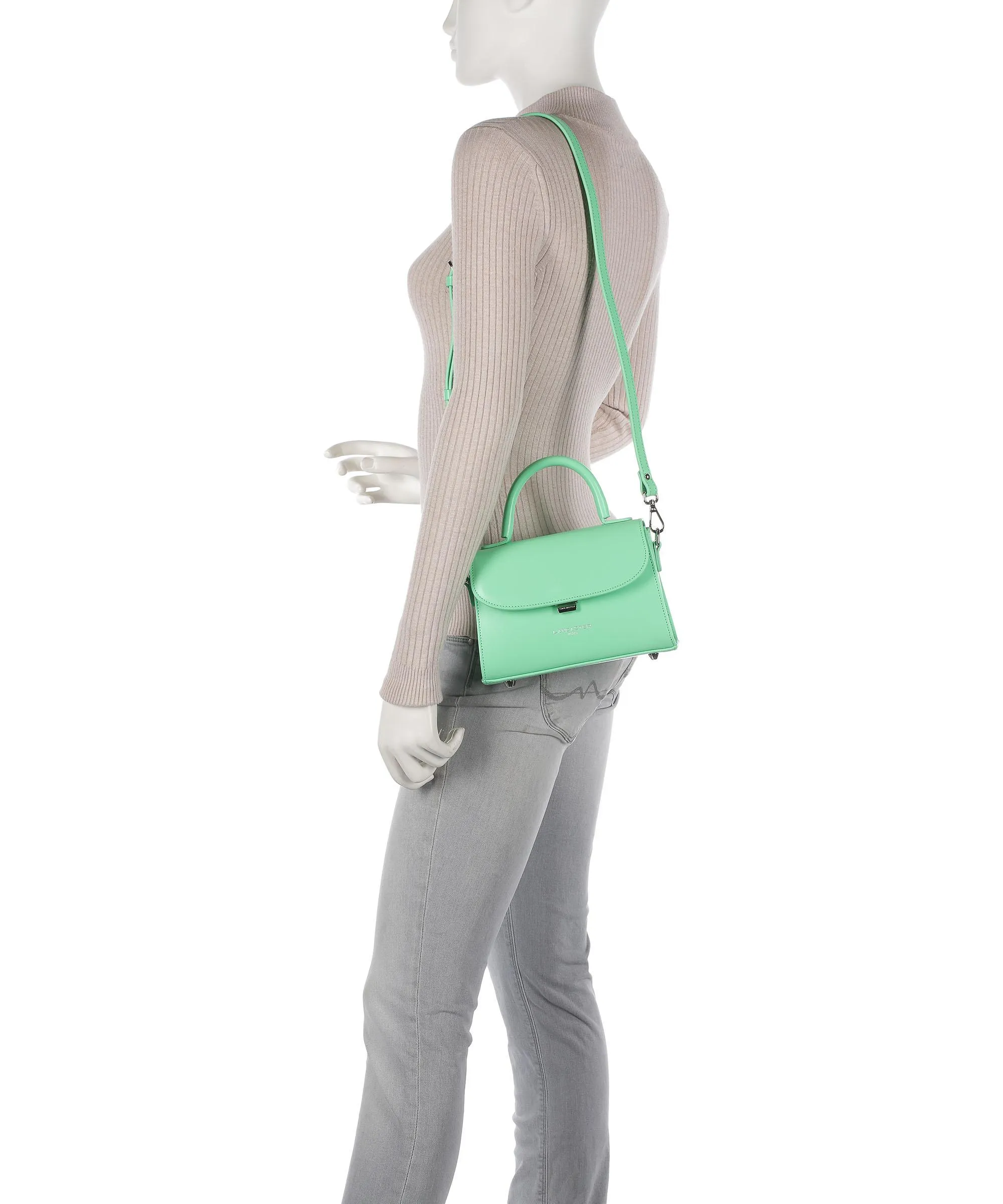  Lancaster Suave Even Borsa a mano pelle di vacchetta liscia verde chiaro  