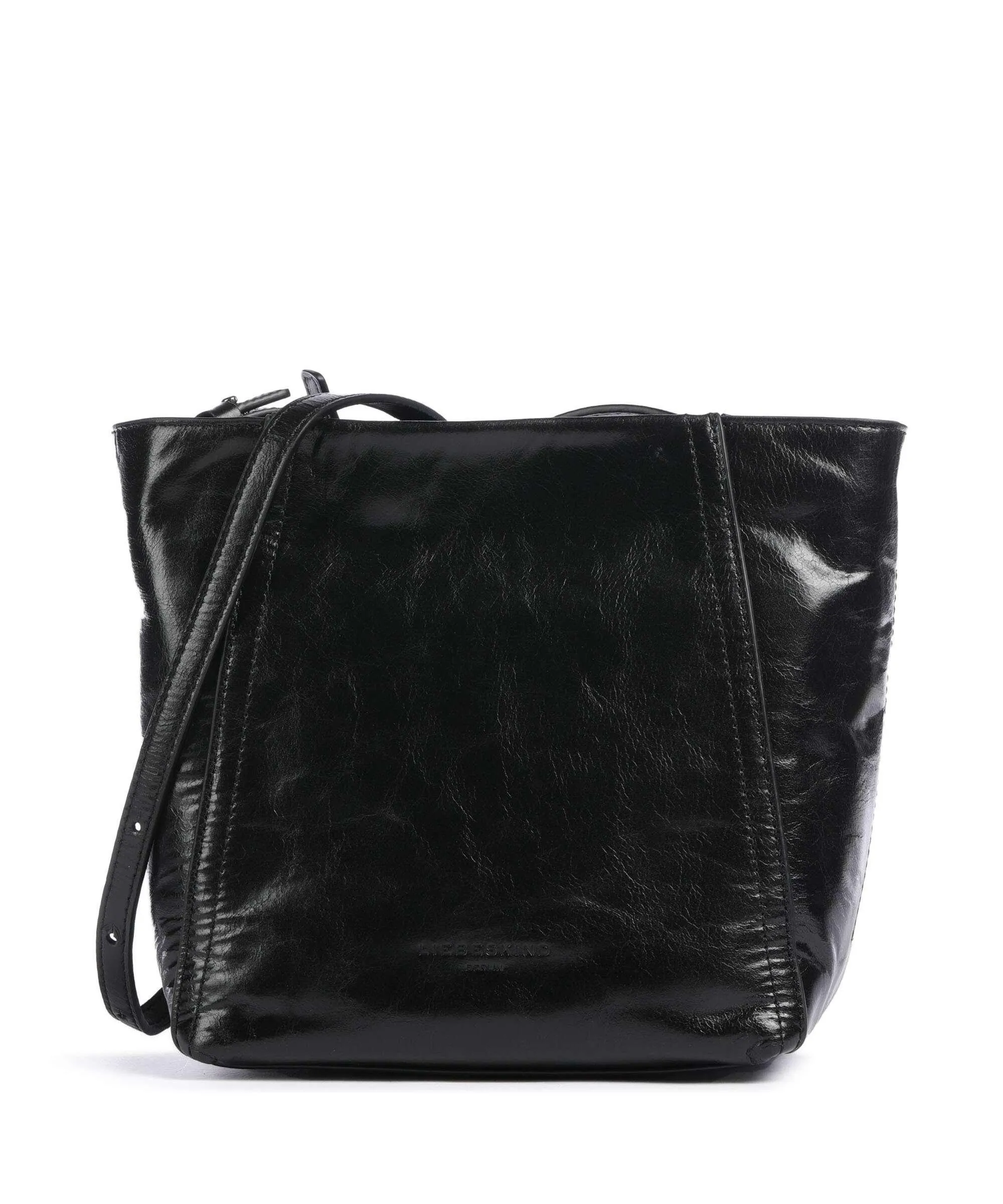  Liebeskind Chudy Paper Touch Crinkle S Borsa a tracolla pelle di vitello nubuck nero  
