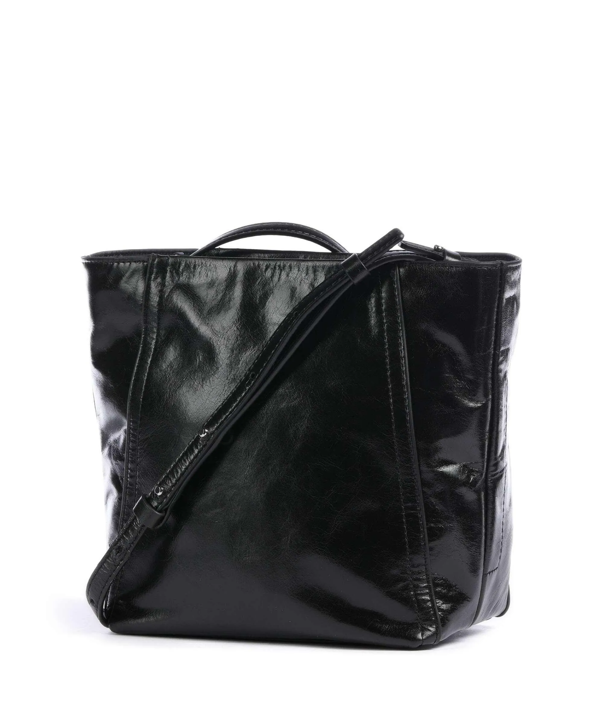  Liebeskind Chudy Paper Touch Crinkle S Borsa a tracolla pelle di vitello nubuck nero  