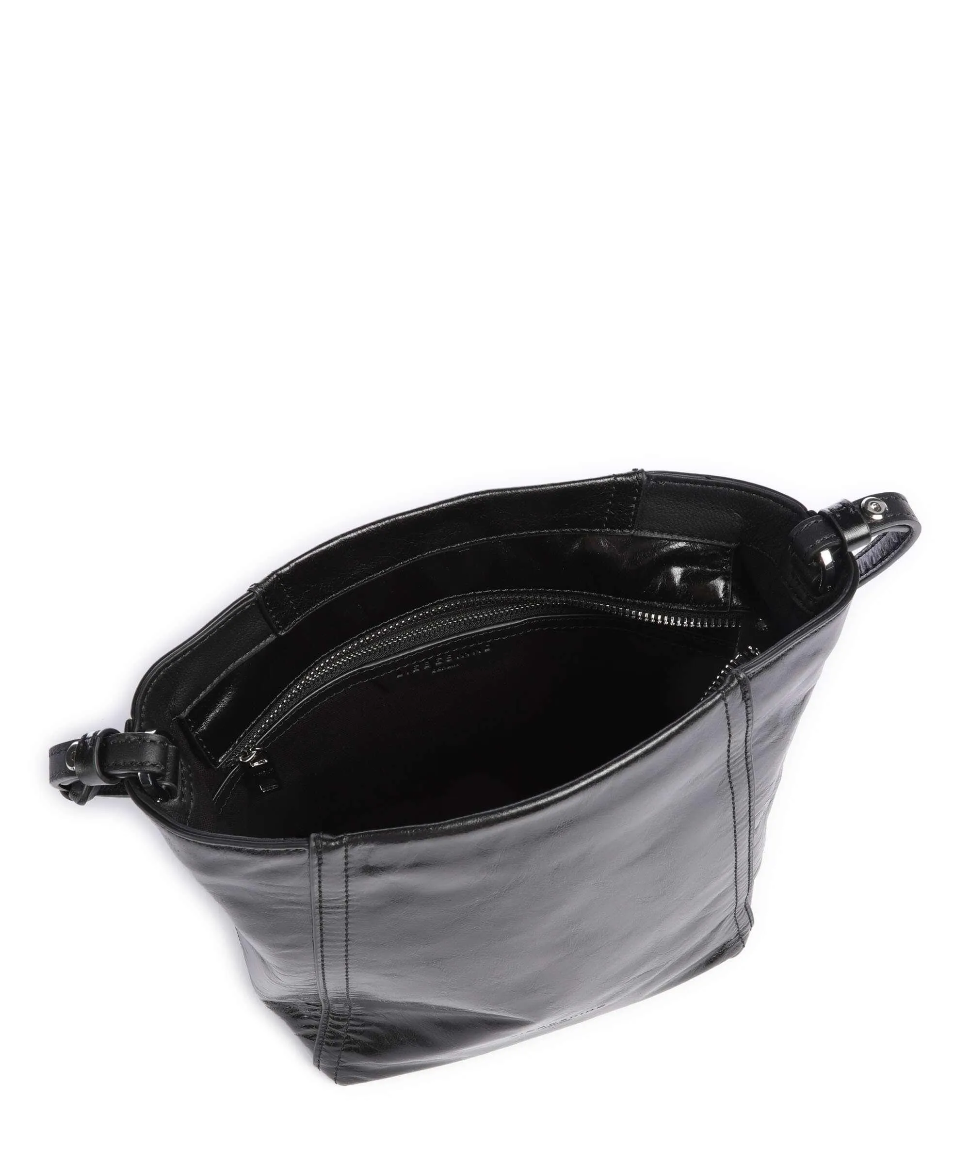  Liebeskind Chudy Paper Touch Crinkle S Borsa a tracolla pelle di vitello nubuck nero  