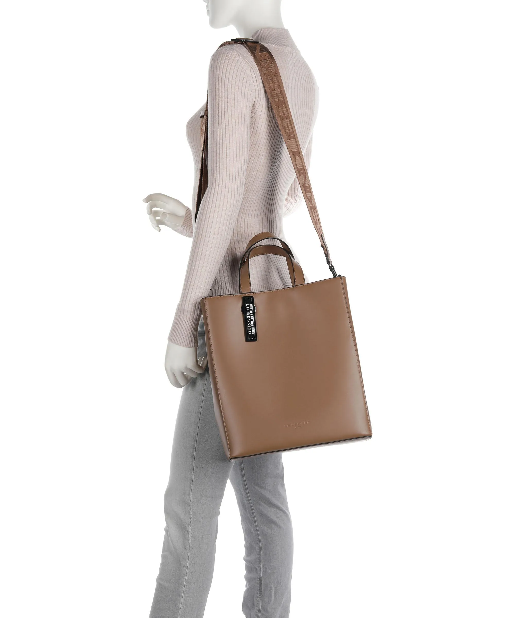  Liebeskind Paper Bag Carter M Borsa a mano pelle liscia marrone  