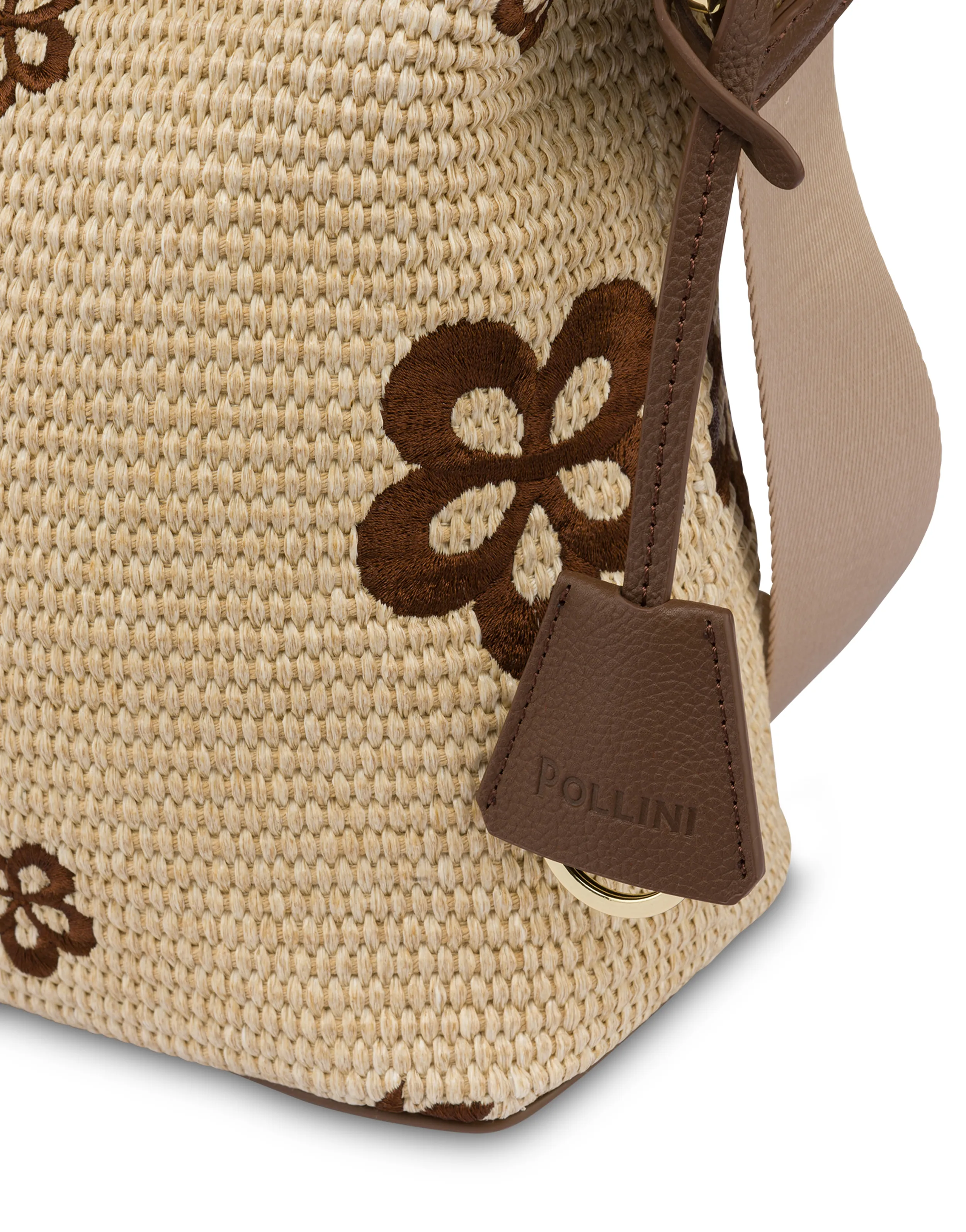     Linea Heritage Borsa A Tracolla In Paglia Macro Heritage Naturale/t.moro/marrone