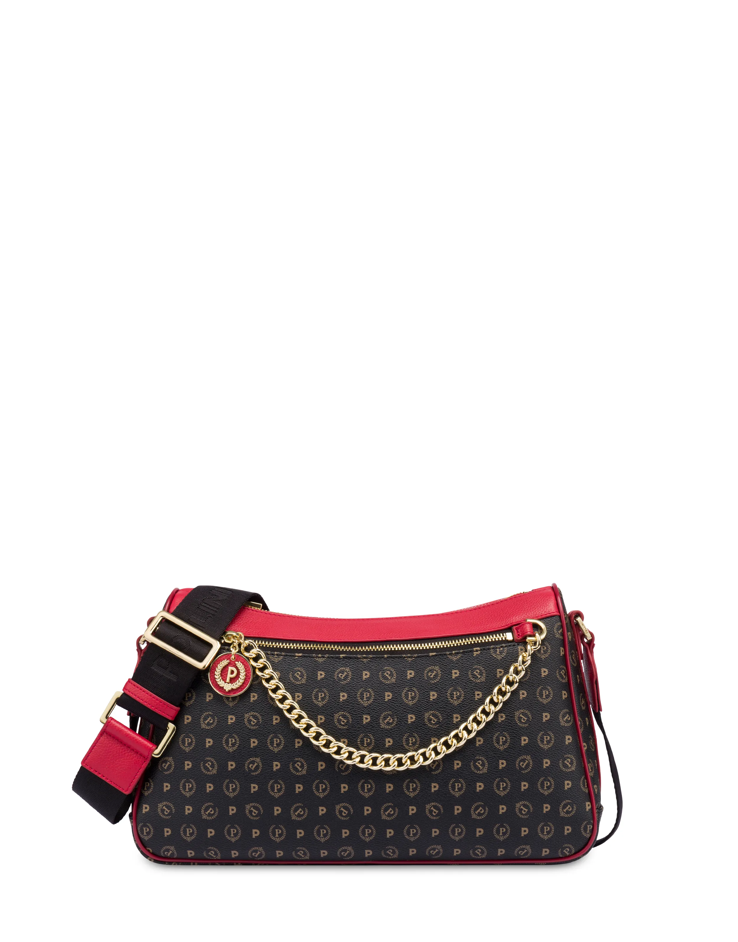     Linea Heritage Borsa A Tracolla In Pvc Heritage Logo Classic Nero/lacca