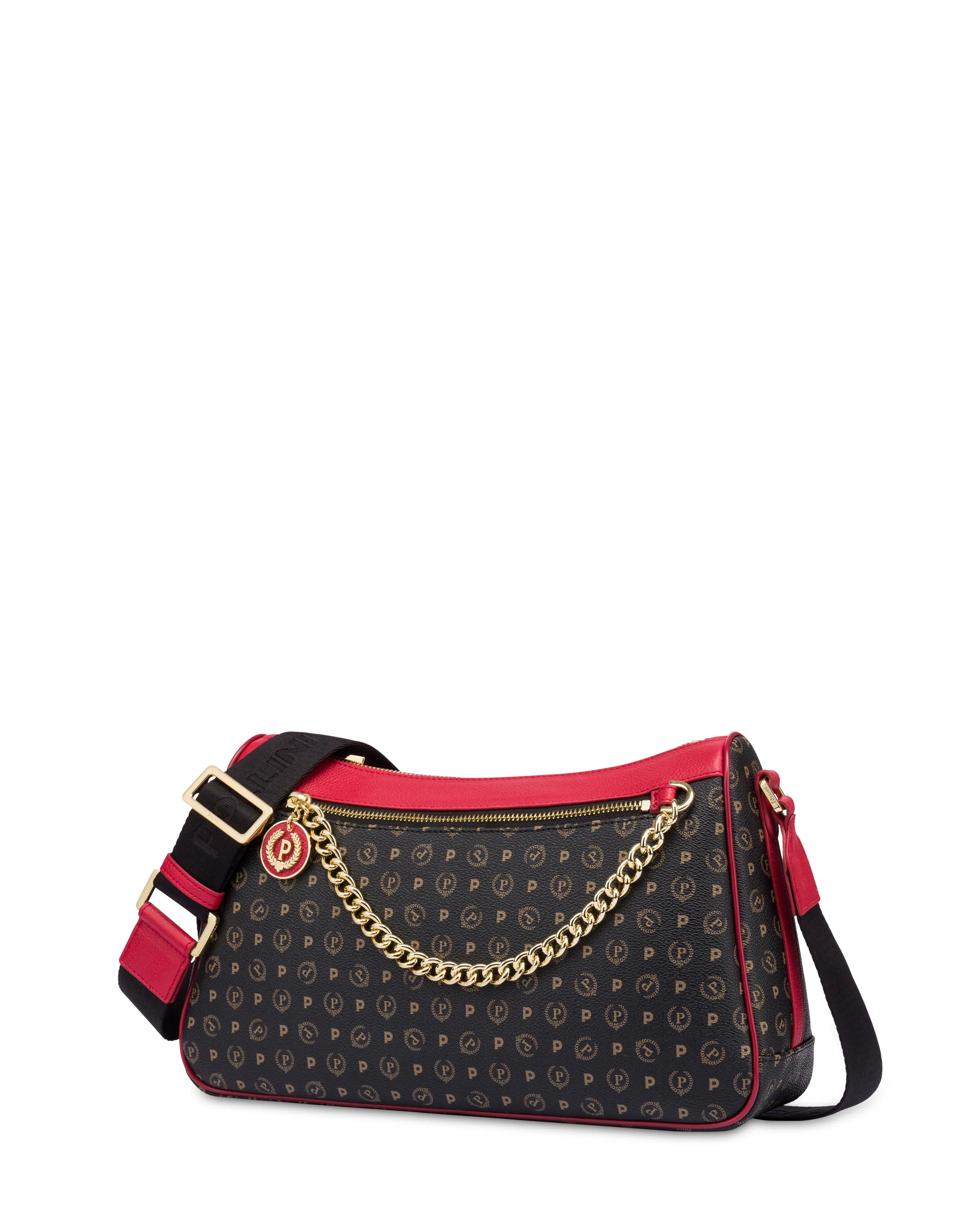     Linea Heritage Borsa A Tracolla In Pvc Heritage Logo Classic Nero/lacca