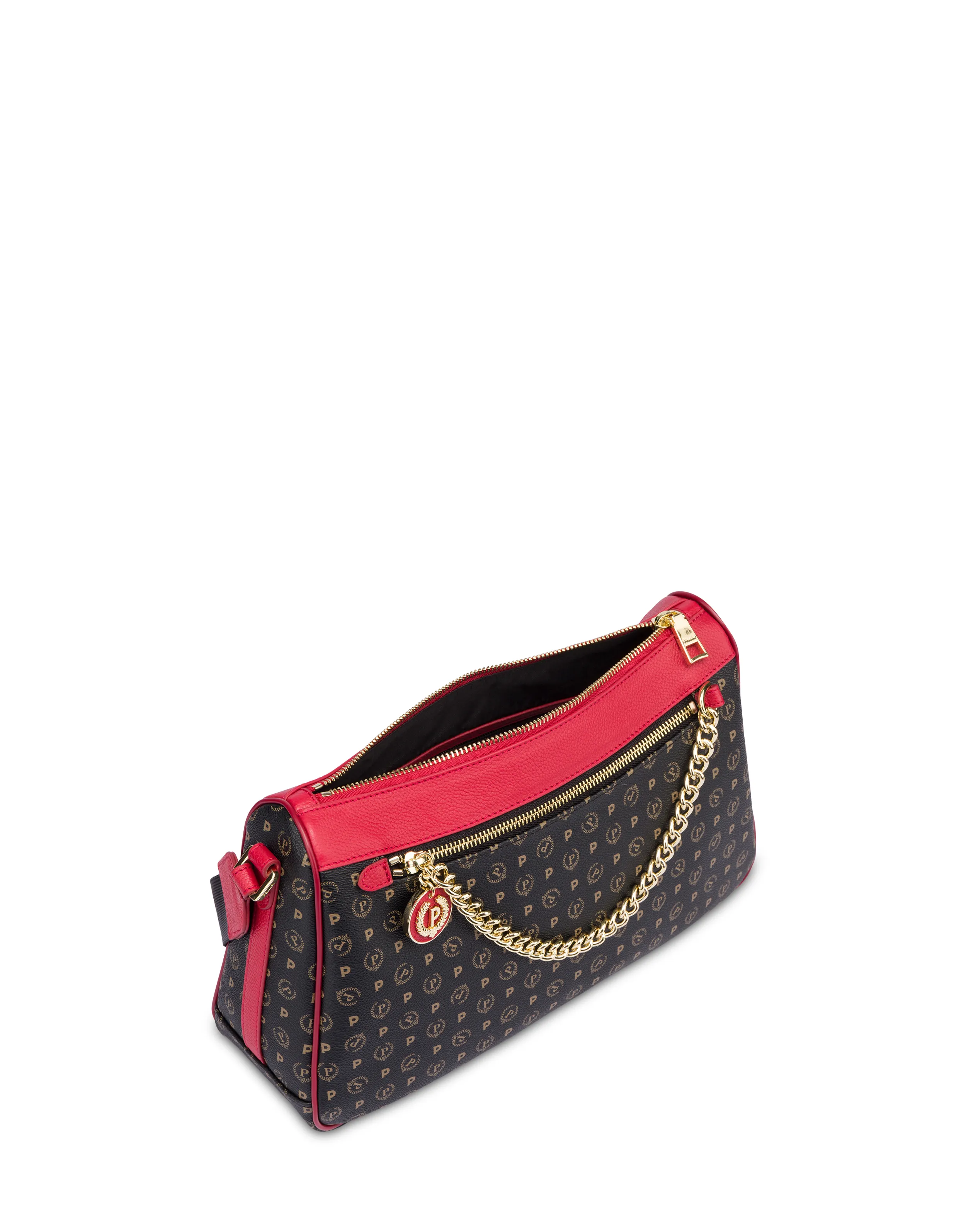     Linea Heritage Borsa A Tracolla In Pvc Heritage Logo Classic Nero/lacca