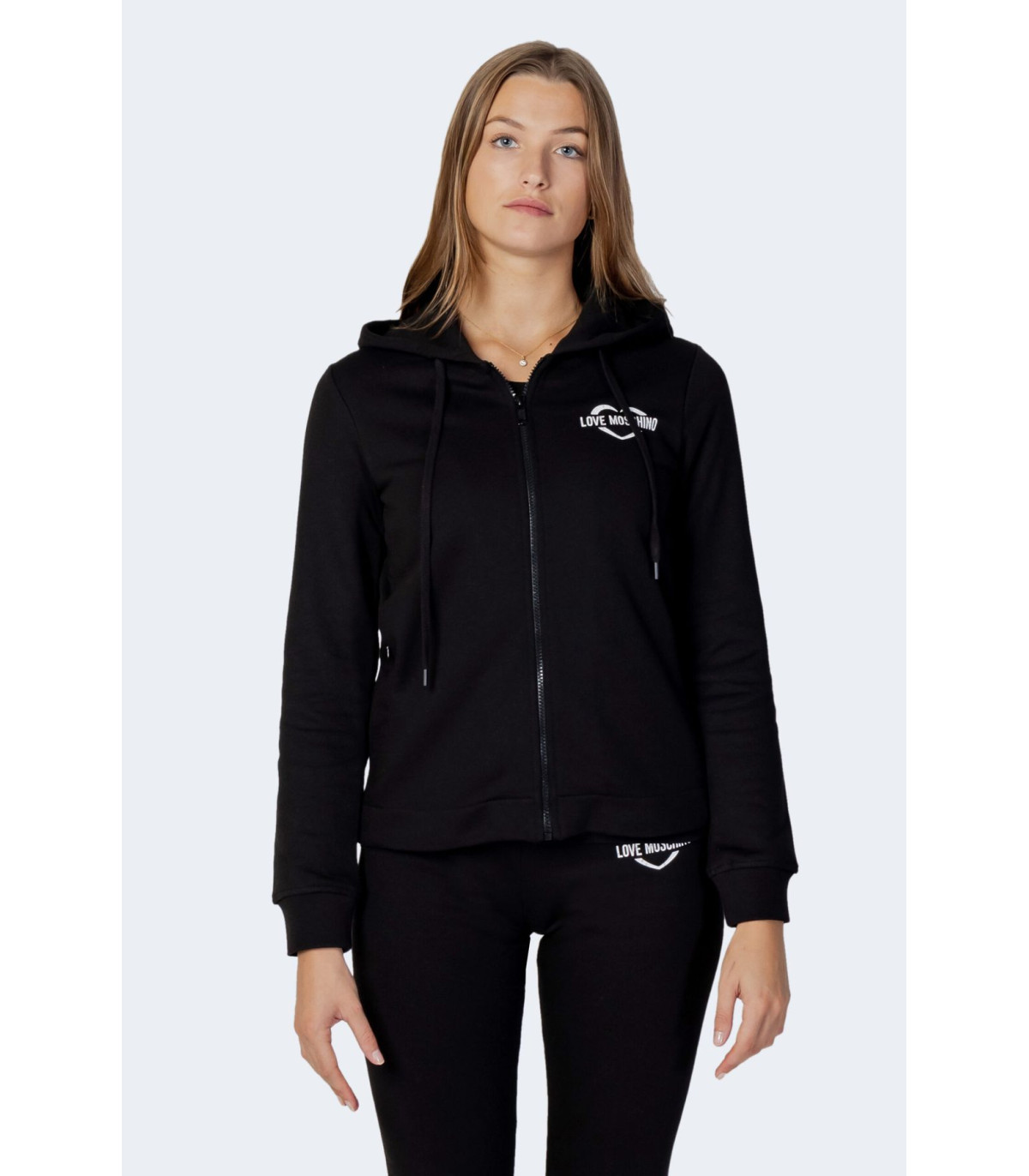 Love Moschino Donna Felpa Con Zip Con Cappuccio