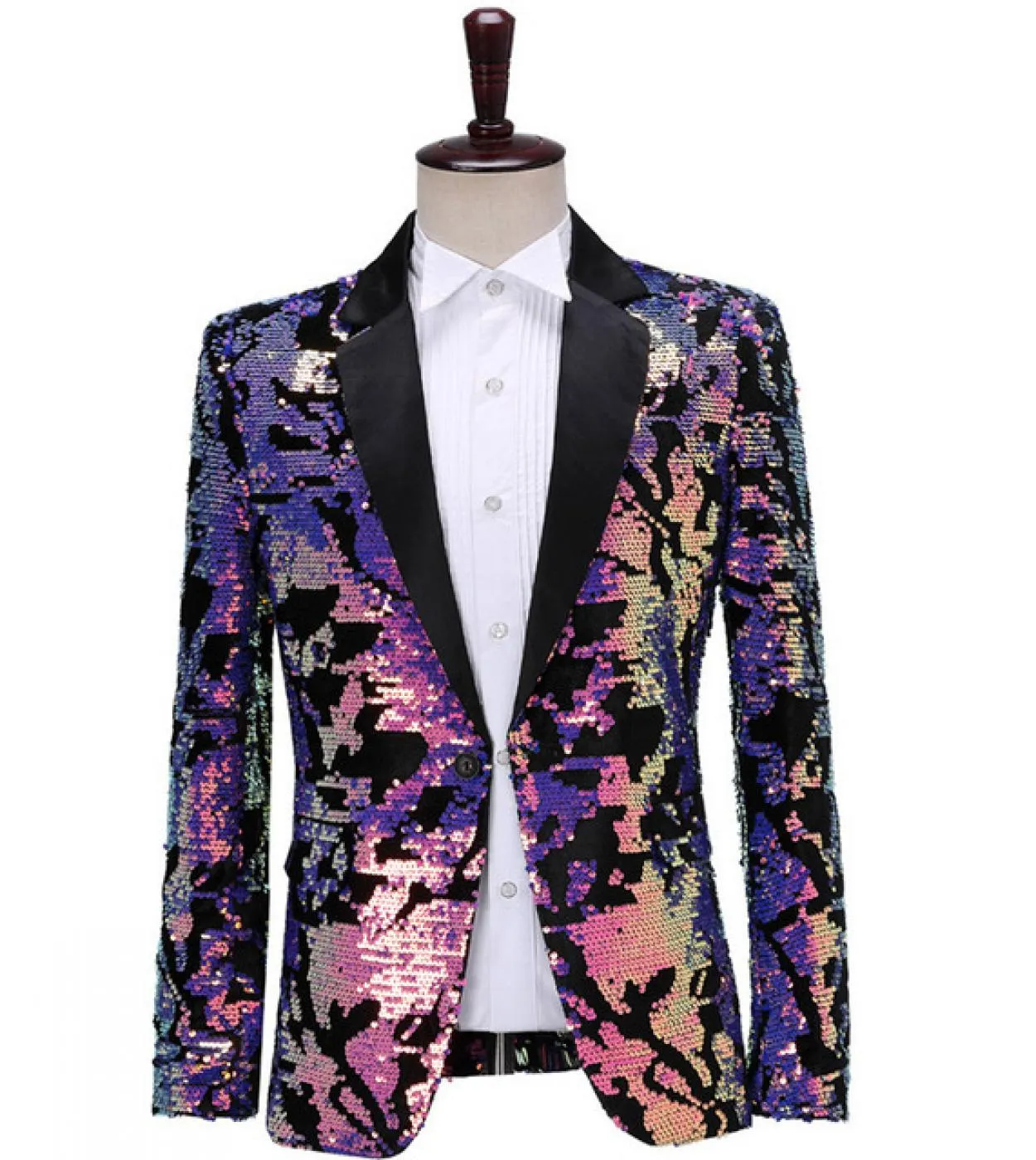 Luxury Brand Mens Blazer con paillettes Fashion Designer Dj Host Prom Nightclub Bar Blazer maschile Giacca da sposa Fantasia col
