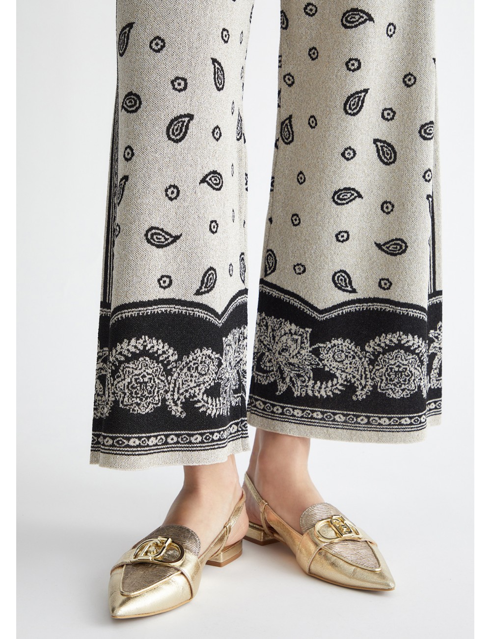 MA4239 PANTALONE IN MAGLIA JACQUARD LIU JO DONNA PANTALONI MORBIDI WOMAN