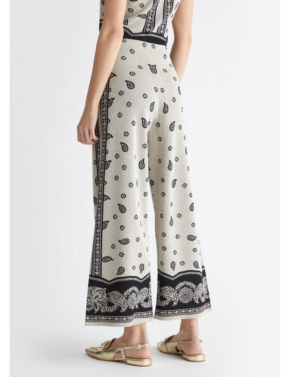MA4239 PANTALONE IN MAGLIA JACQUARD LIU JO DONNA PANTALONI MORBIDI WOMAN