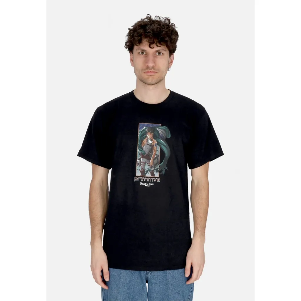 maglietta uomo levi tee x attack on titan BLACK