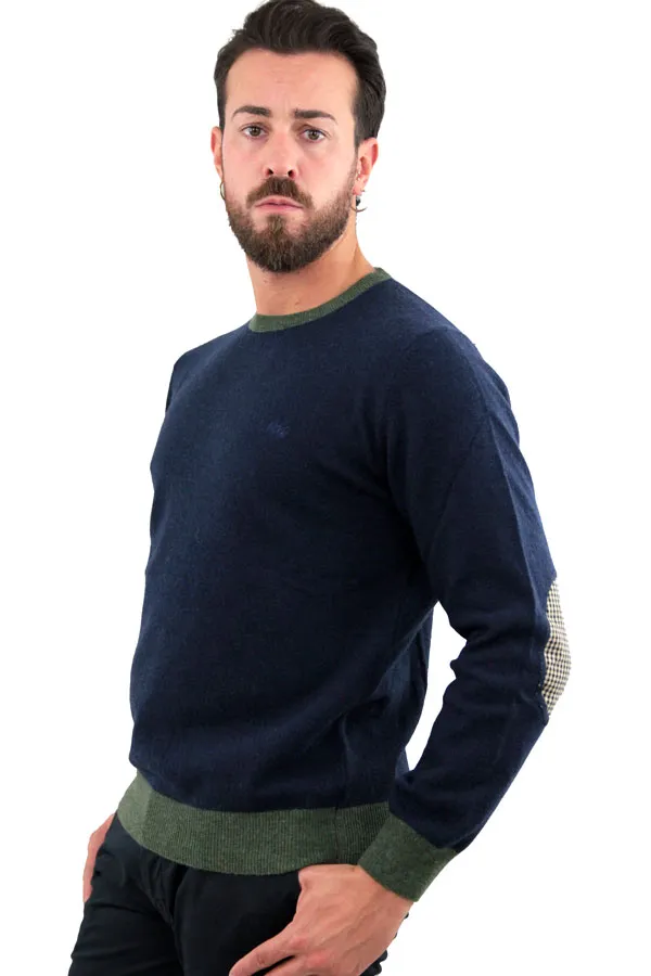 MAGLIONE BLU CON TOPPE  