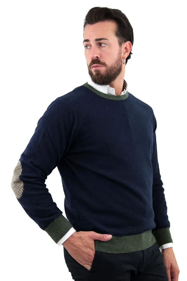 MAGLIONE BLU CON TOPPE  