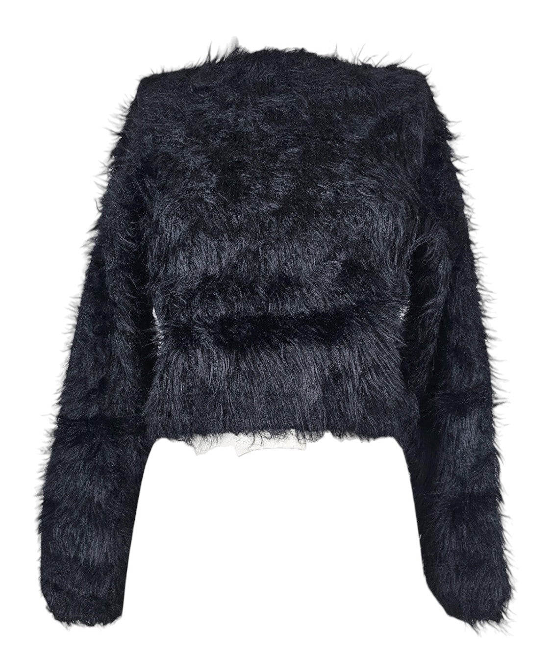 Maglione corto in pelliccia ecologica