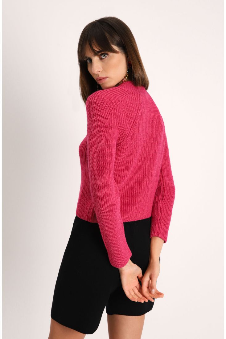Maglione cropped a coste