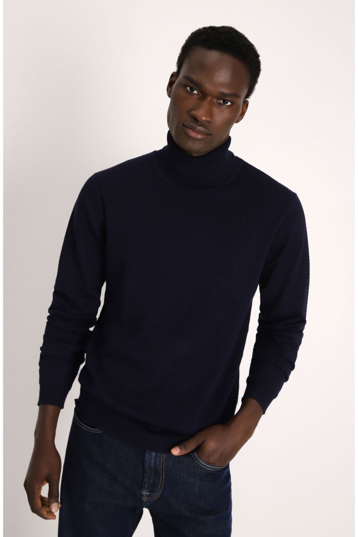 Maglione oversize monocolour a collo alto