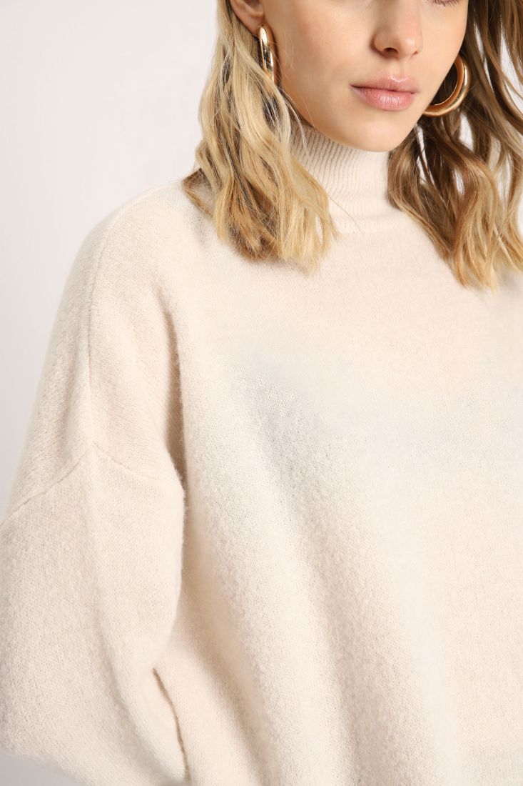Maglione oversize monocolour con collo alto