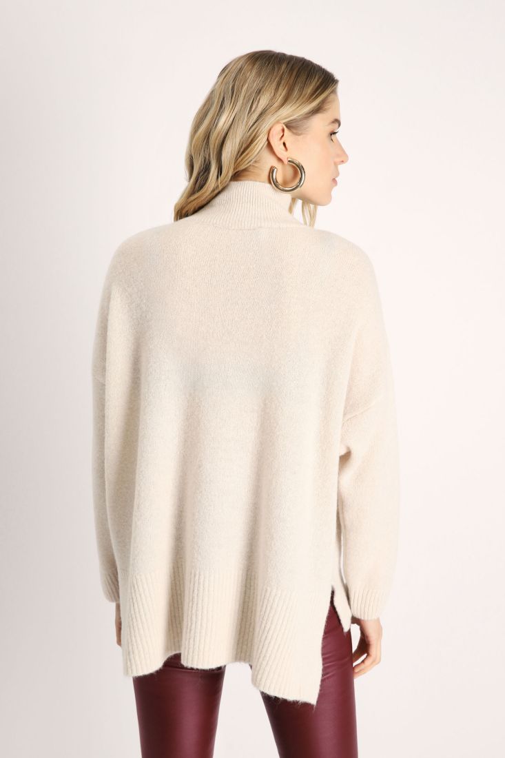 Maglione oversize monocolour con collo alto