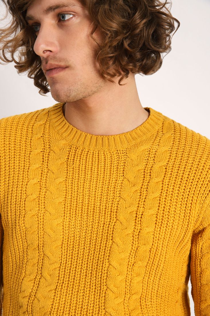 Maglione oversize tinta unita intrecciato
