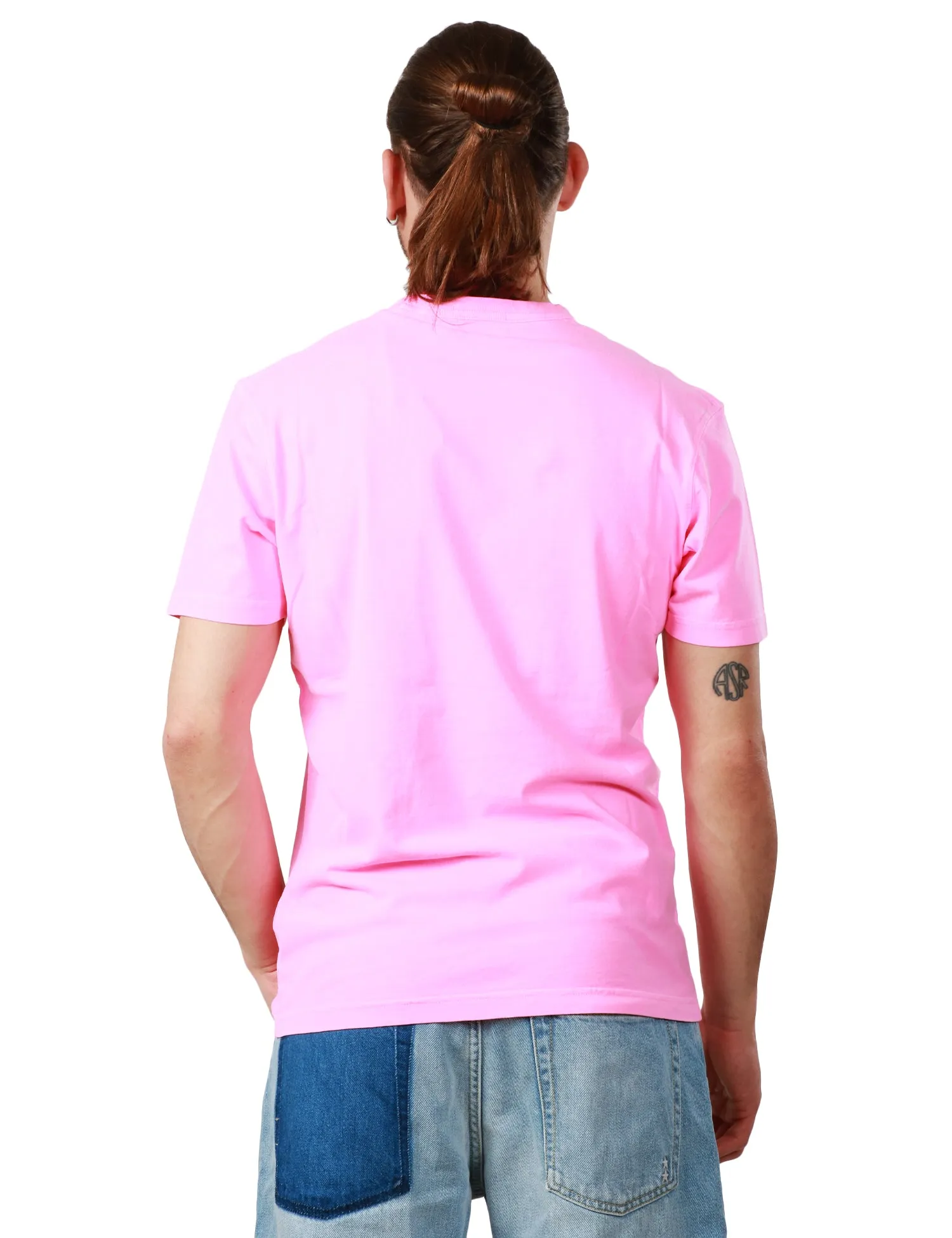MC 2 SAINT BARTH T-SHIRT UOMO MC 2 SAINT BARTH ROSA GIROCOLLO CON LOGO RICAMATO SUL PETTO 100% COTONE