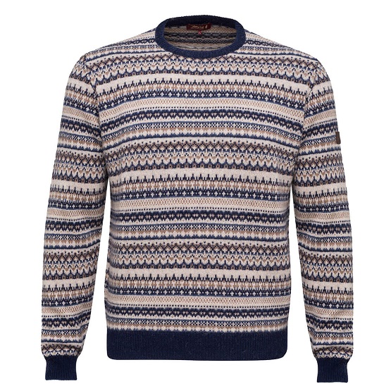MCS maglione uomo modern fair isle colore sand jacquard