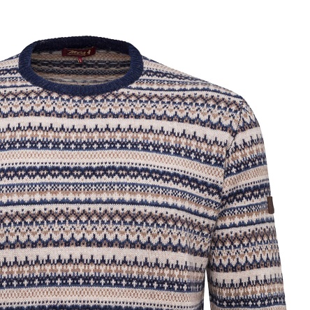 MCS maglione uomo modern fair isle colore sand jacquard