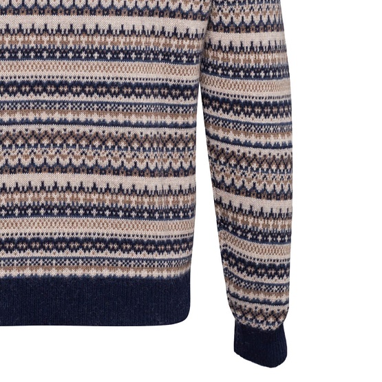 MCS maglione uomo modern fair isle colore sand jacquard