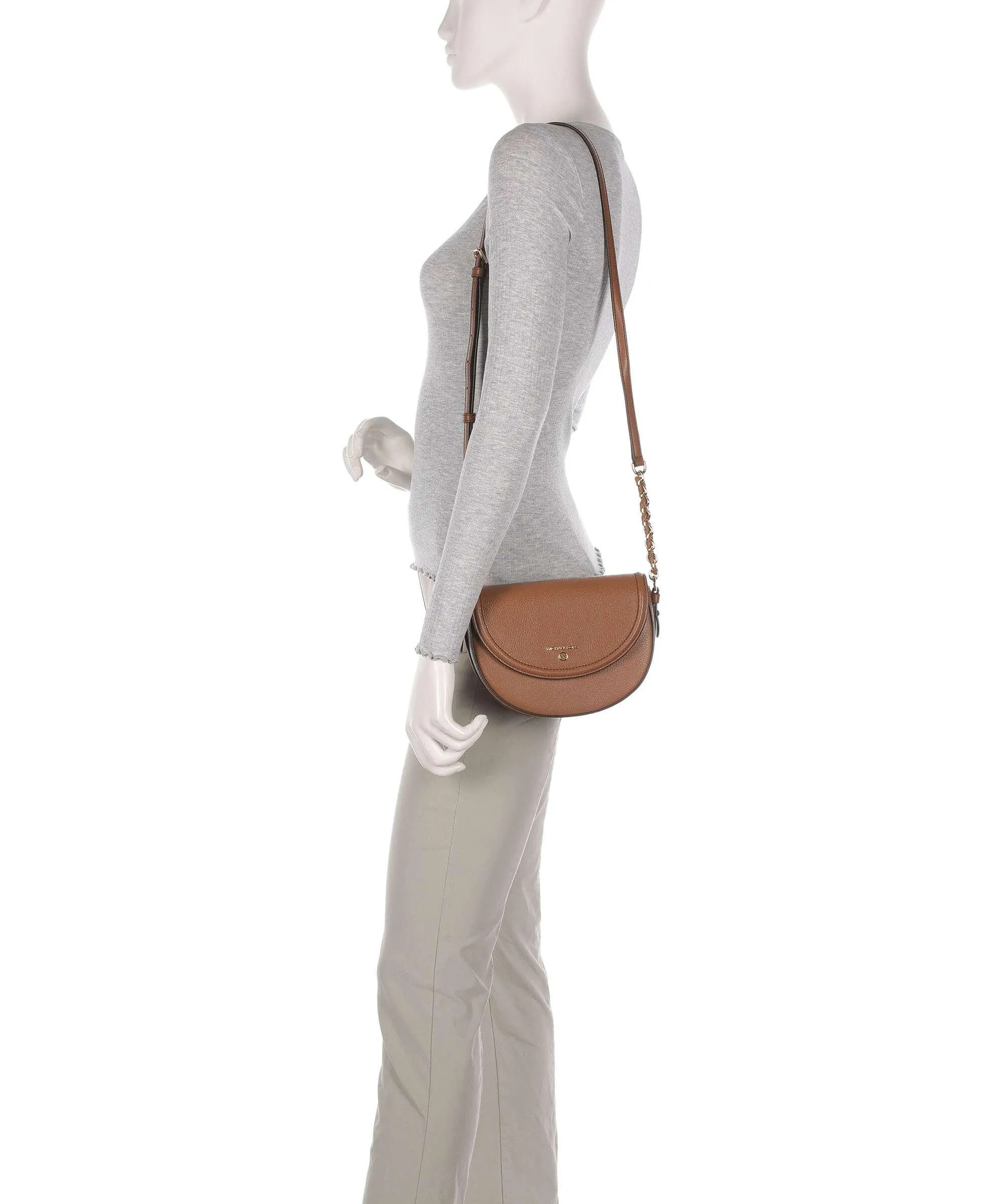  Michael Kors Jet Set Charm Borsa a tracolla pelle di vacchetta grana marrone  