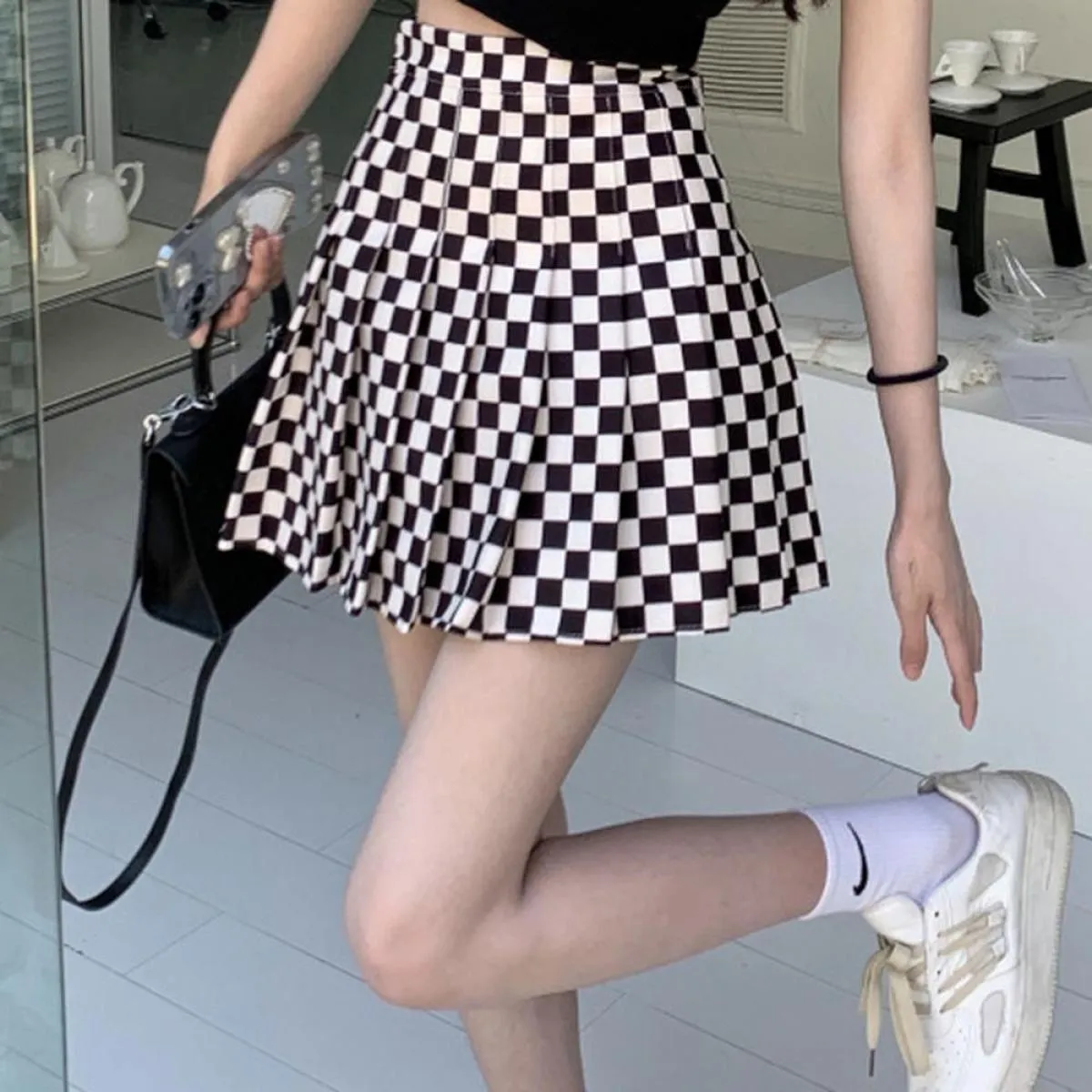 Nuova minigonna scozzese gonna da donna mini minigonna scozzese gonne moda college