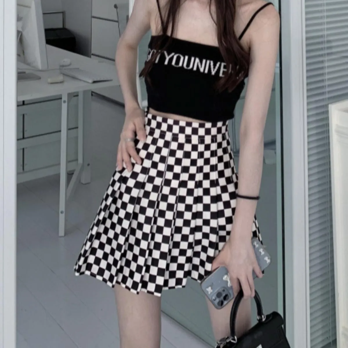 Nuova minigonna scozzese gonna da donna mini minigonna scozzese gonne moda college