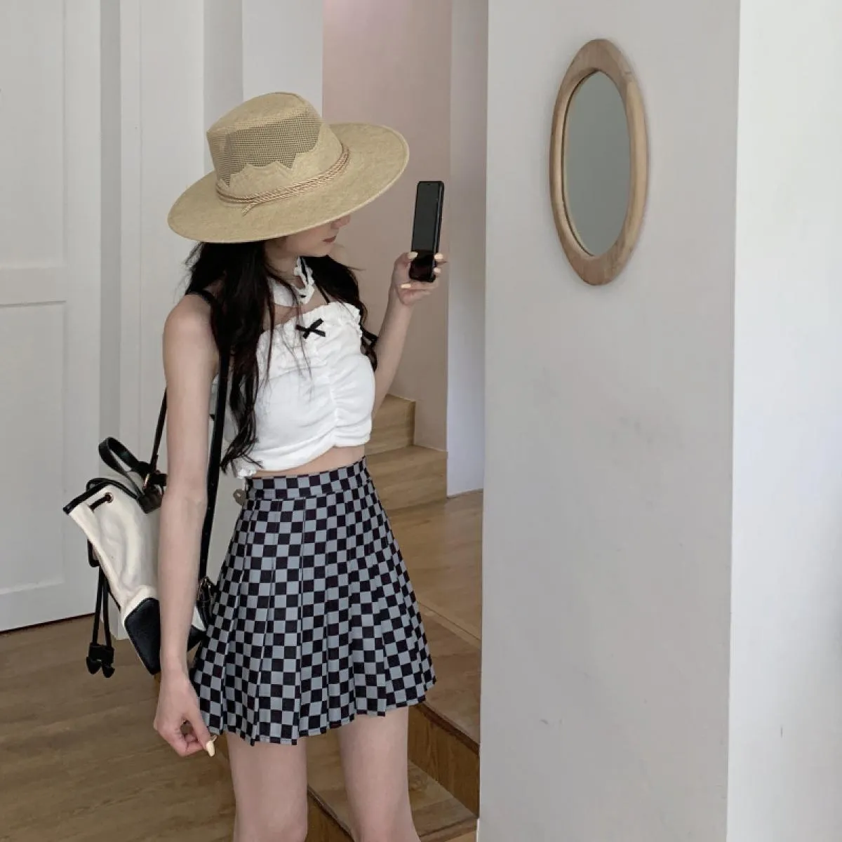 Nuova minigonna scozzese gonna da donna mini minigonna scozzese gonne moda college