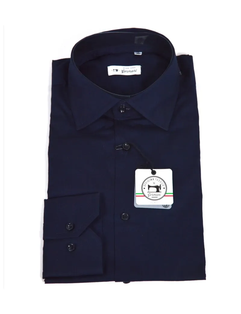 OFFICINA TESSILE camicia uomo made in italy blu regular fit