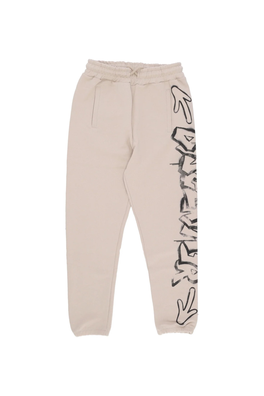 PANTALONE FELPA UOMO DISCLAIMER BEIGE CON LOGO 54205
