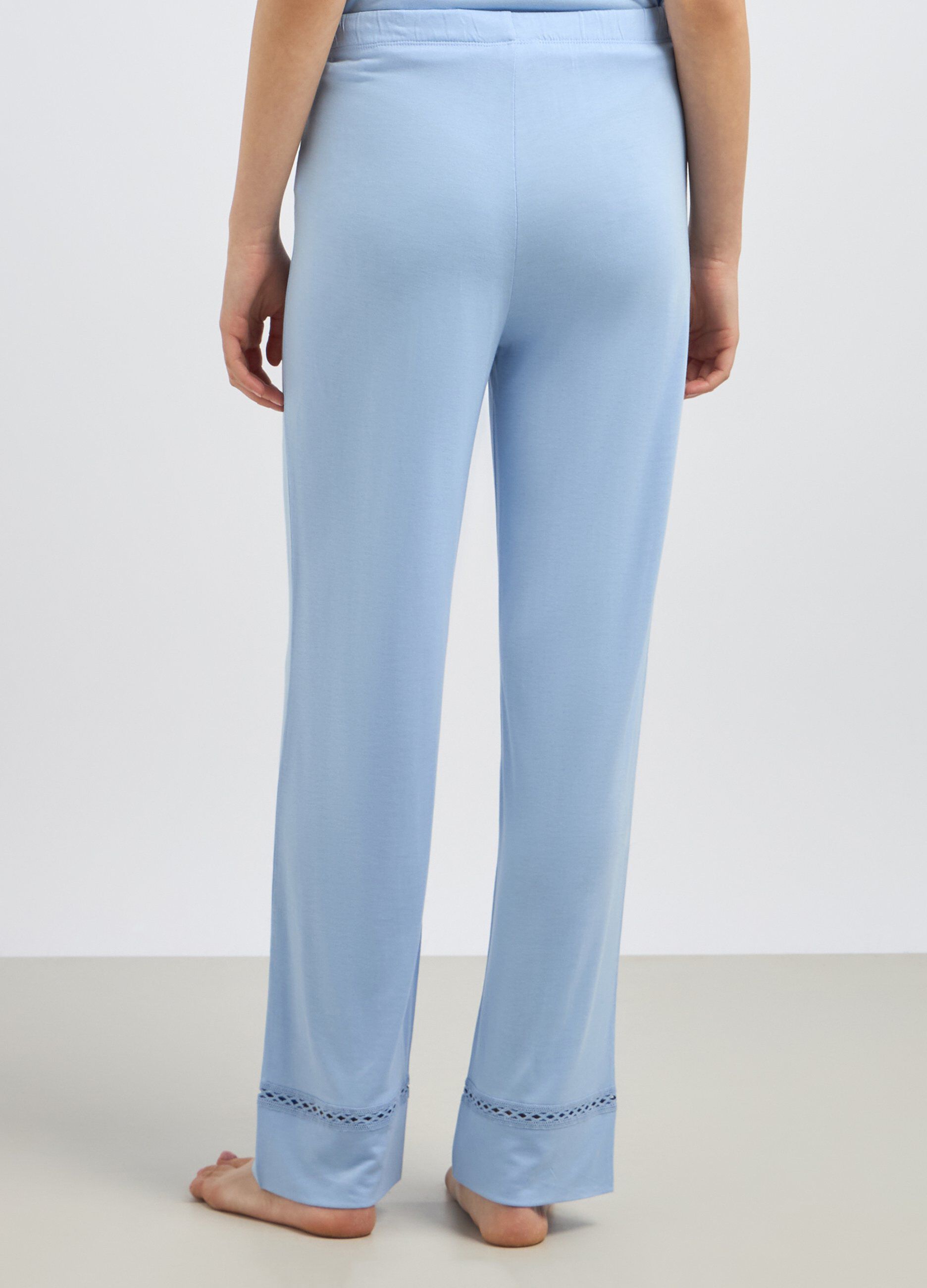 Pantalone lungo pigiama con pizzo donna
