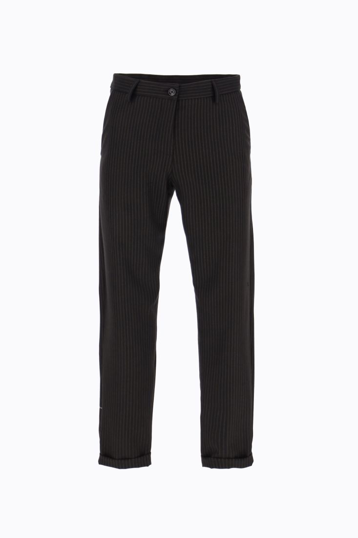 Pantaloni chino a righe con vita alta