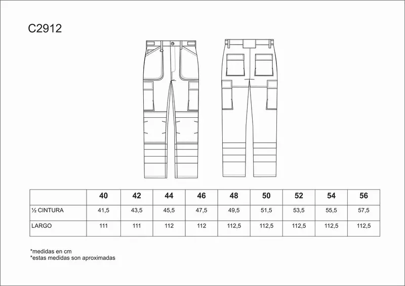Pantaloni multitasche ad alta visibilità Nastri riflettenti di diverse dimensioni EN ISO 20471: 2013 Arancione AV Nero