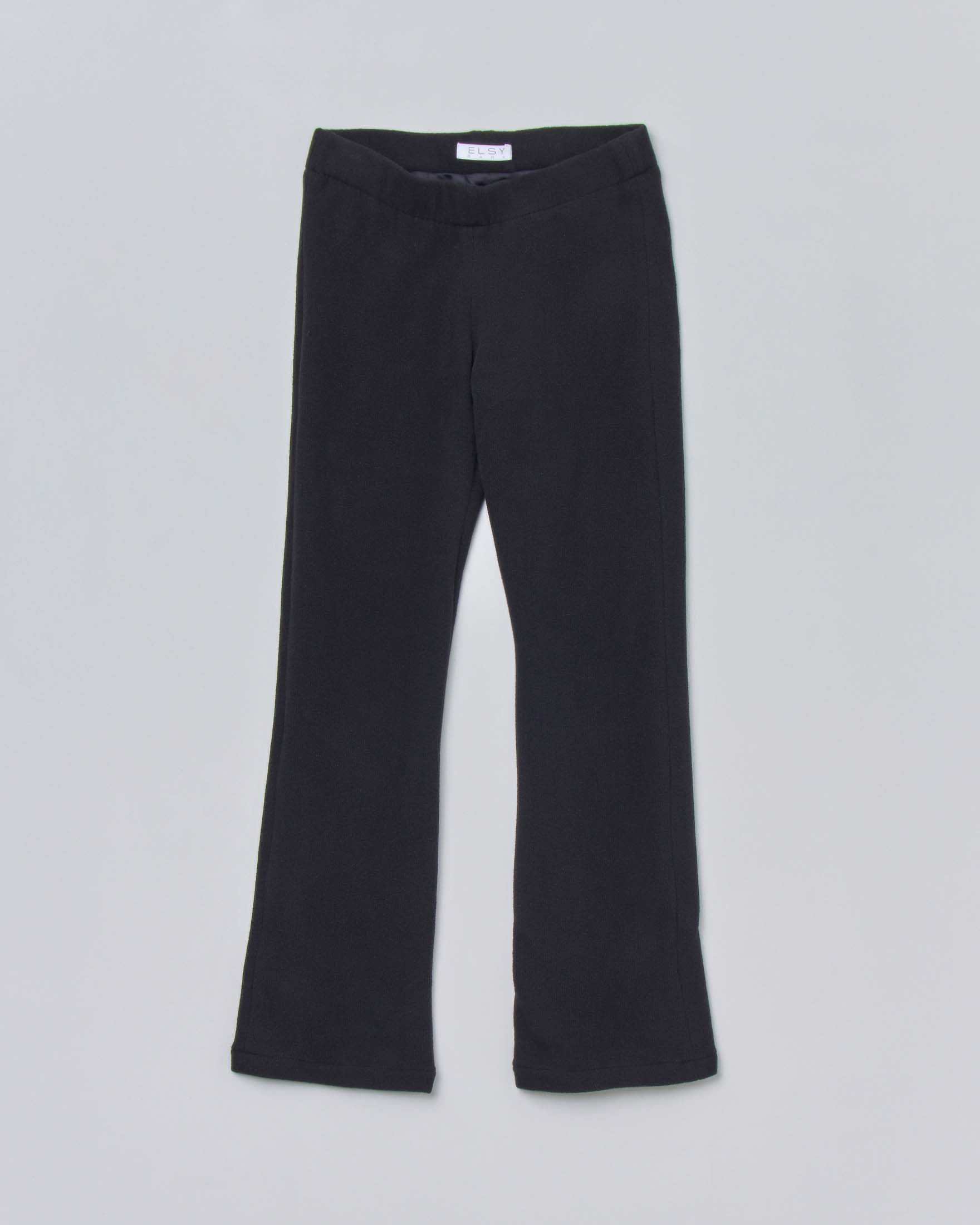 Pantaloni neri a palazzo in misto cotone stretch 4-8 anni